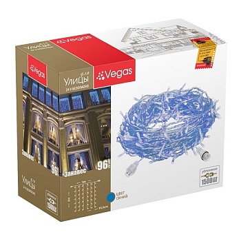 Гирлянда "Занавес"1*2м 96 синих.LEDламп 24V конструктор