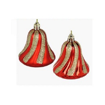 Набор украшений "Колокольчики", 6см, пластик, 2 шт, 4 цвета