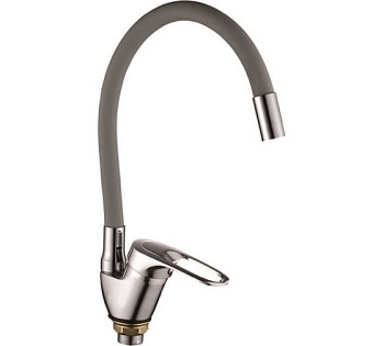 Смеситель д/кухни Rainsberg  R3193 FЕ-5  гибкий излив(серый) 2 режима