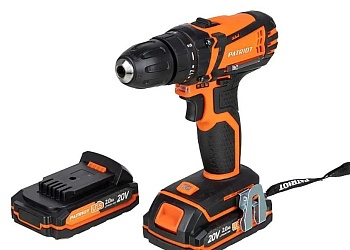 Дрель аккумуляторная шуруповерт Patriot BR 201UES, 20 В, 2 x 2 Ач Li-ion, ЗУ
