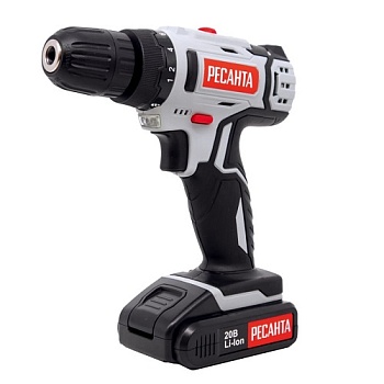Дрель аккумуляторная ДА-20-2ЛК, 20 В, 2 x 2 Ач, Li-Ion Ресанта