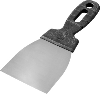 Шпатель  80мм нерж.с пласт.ручка 