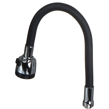 Гусак д/кухни гибкий черный с лейкой 2 режима