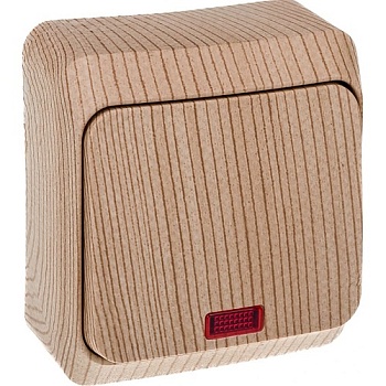 Выкл. 1кл ОП 10А с подсветкой цв.сосна "Дача" "Schneider Electric"