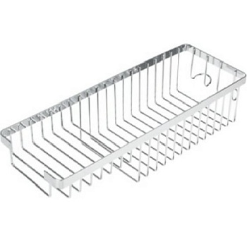 Полка для ванной,2 крючка,38*14*70см,хром,металл SonWelle