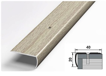 Порог стык ПУ-06 0,9м 40*20мм 087 дуб беленый