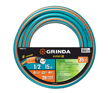 Шланг 15м  армированный 5-слойн. 1/2 GRINDA PROline EXPERT 5