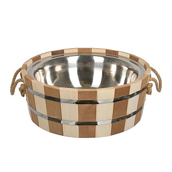 Шайка 10л "Термо" с пласт.вставкой, липа