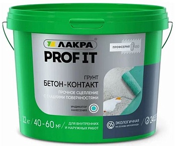 Грунтовка бетон контакт 12кг Лакра PROF IT