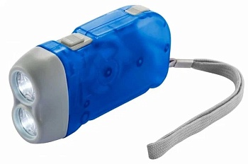 Фонарь ручной ОБЛИК 502 (э/динамический+акк.) 2св/д, голубой+серый/пластик, 2 режима