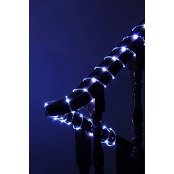 Гирлянда шнур 5 м СНОУ БУМ, 50 LED ламп, постоянное белое свечение, ПВХ прозрачный, диаметр 5 мм, 22