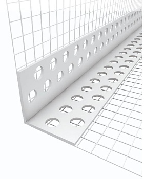 Профиль ПВХ Угол перфорированный 10х15 с сеткой 2,5м