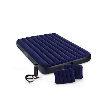 Кровать надувная INTEX Квин, руч.насос, 2 подушки,1,52x2,03м x 25см,64765