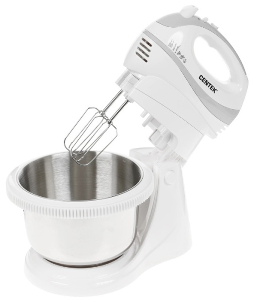 1. Миксер с чашей Centek CT-1107  320Вт, СТАЛЬНАЯ ЧАША, 3.5л, 5 скоростей+турбо,