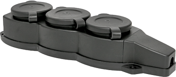 Колодка 3-м 16А IP44 2P+PE 230В с защитными крышками каучук EKF 