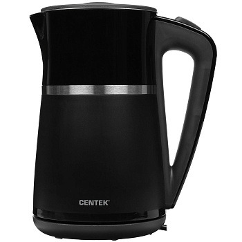 Чайник  CT-0028 BLACK металл 1.7л, 2200W, бесшовная колба, двойные стенки