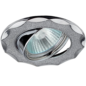 Светильник точечный DK17 МР16 12В "Звезда со стекл.крошк." хром.серебр. ЭРА
