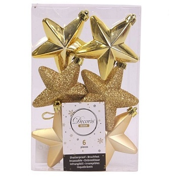 Набор украшений ЁЛОЧНЫЕ ЗВЁЗДОЧКИ  2x7.5х7.5 в ассортим.