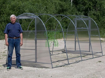Теплица Малютка  оцинк.(2х4х1,7) основание 20х20 без поликар.