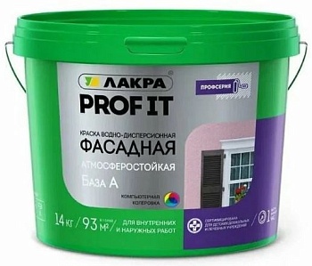 Краска фасад. 14кг база А бел. PROF IT
