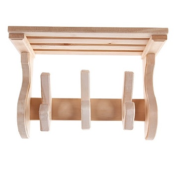 Полка с вешалкой 46*30*20 3кр. липа