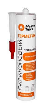 Герметик силикон.универсал MasterTeks Profimaster, 290 мл, прозрачный