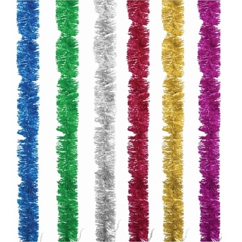 Мишура Е80102 10сл,9,5см,2,5м 6цветов