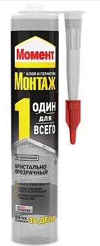 Клей-герметик Момент Монтаж Один для всего, 280 мл, прозрачный