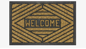 Коврик кокосовый "Добро пожаловать(ромб)" на резиновой основе 40*60мм