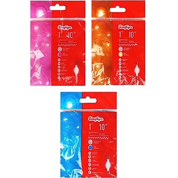 Гирлянда эл. нитка росы 1м, СНОУ БУМ 10 LED, мятный, фиолетовый, шампань, питание 2xCR2032