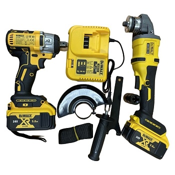 Гайковерт 18v + МШУ 125мм Dewalt набор 2в1
