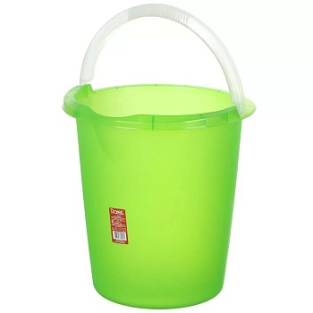 Ведро пластик, 12 л, в ассортименте, хозяйственное, со сливом, Darel, 20112