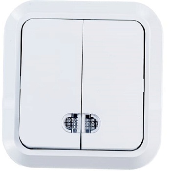 Выкл. 2кл ОП с индикат. MAKEL бел