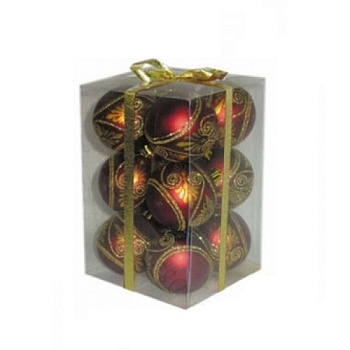 Набор шаров Греческий узор  12штх6см 2цвета Е80215