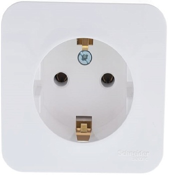 Розетка 1-м ОП BLANCA б.з без шторок с изоляц.пластиной