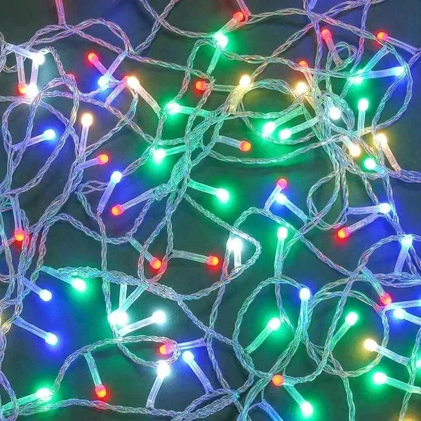 1. Гирлянда вьюн 10 м СНОУ БУМ, 120 LED ламп, свечение мульти, ПВХ прозрачный, 8 режимов, цветной диод,