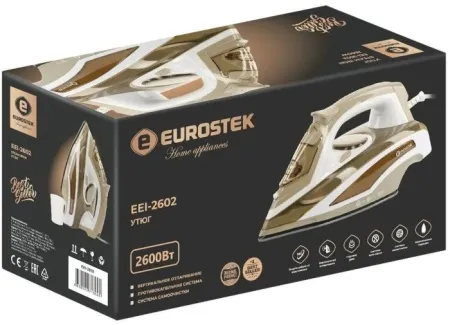 5. Утюг EUROSTEK EEI-2602 2,6кВт,430мл,керам.подошва