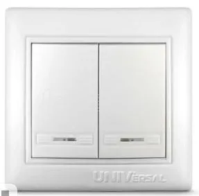 Выключатель 2-кл. СП Севиль 10А IP20 с подсветкой бел. UNIVersal